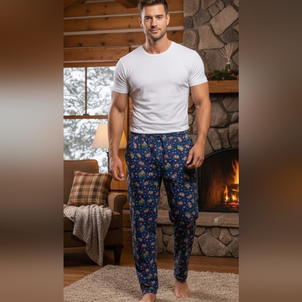 Duluth Trading Co. Men's Christmas Holiday Flannel Cargo‎ Lounge Pants Size 2XL